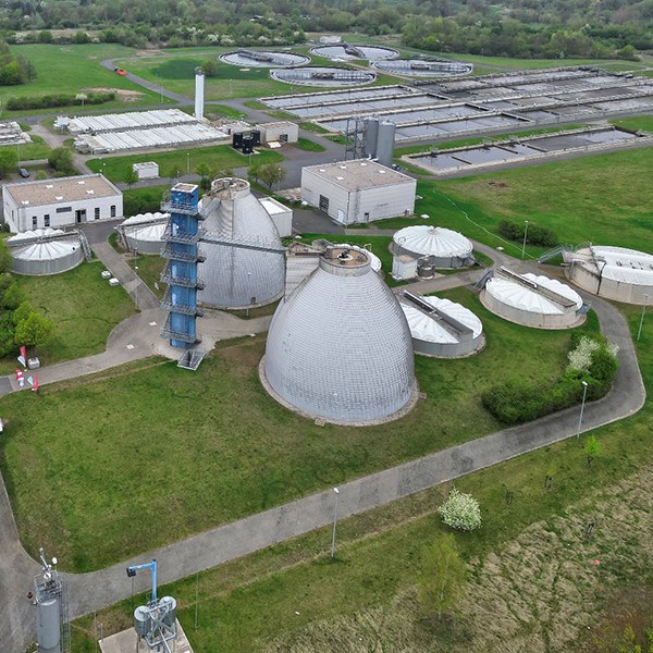 Luftaufnahme Kläranlage Halle Nord