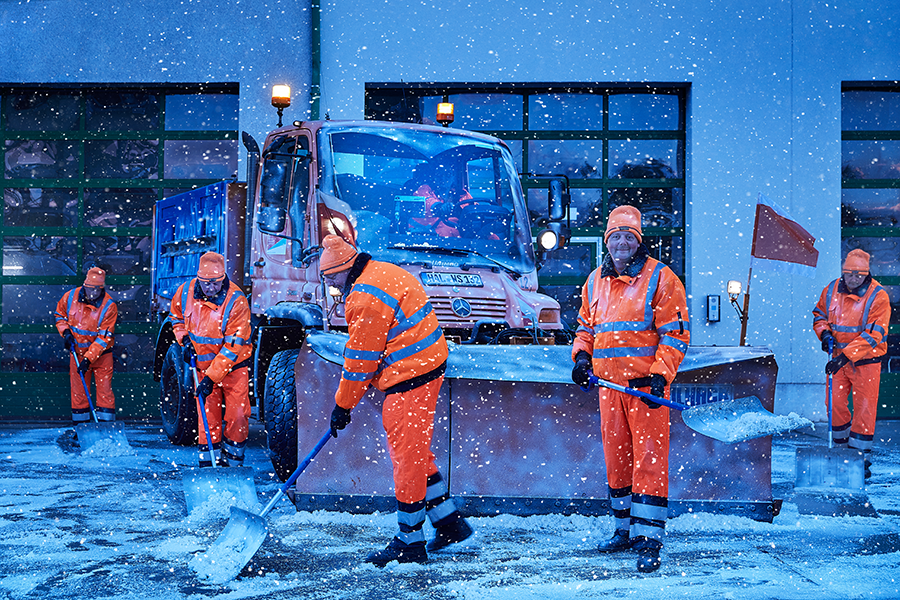 Mitarbeiter im Winterdienst.